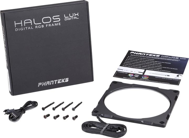 Actual product image Phanteks Halos Lux Digital 120mm Frame Digital RGB alu / black (Multicoloured)