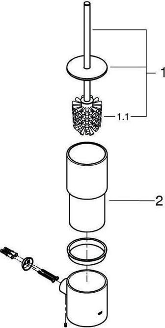 Actual product image Grohe Atrio toilet brush set