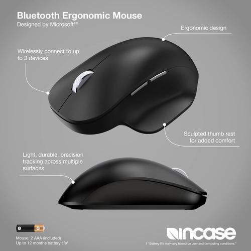 Actual product image Incase Designed by Microsoft Bluetooth Ergonomic Mouse, Right-hand, Bluetooth, Black (Wireless)