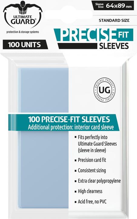 Ultimate Guard Card Sleeve Precise-Fit Sleeves Transparent Standard 100