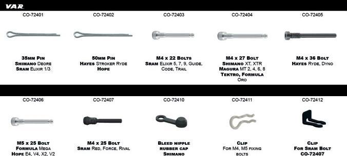 Image du produit VAR Kit de sécurité pour frein à disque Supports de plaquettes de frein Boîte de tri
