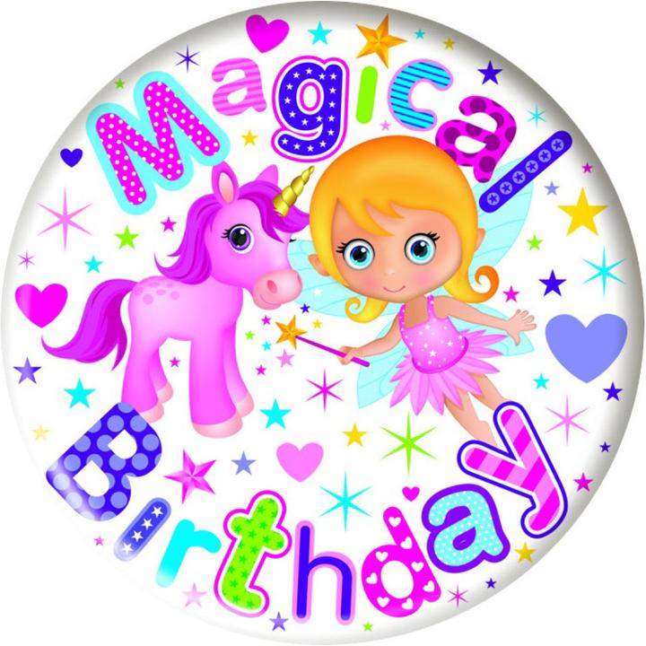 Produktbild Simon Elvin Runde Anstecker Magical Birthday 6erPack