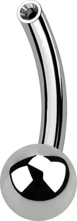 Star Piercing Micro Threadless Bananen-Stab silber mit Kugel (ohne Messing, Titan G23)