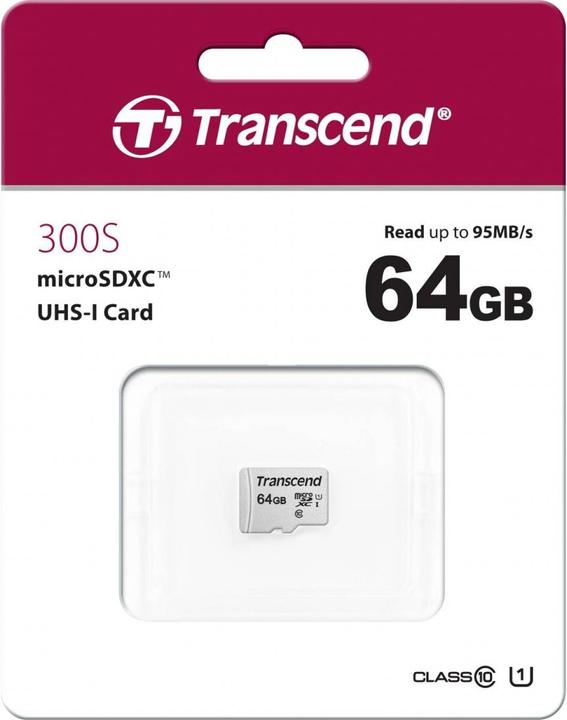 Actual product image Transcend USD300S (64 GB, microSDXC, U1, UHS-I)