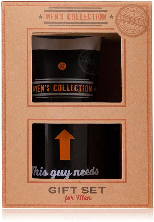 Produktbild Accentra Geschenkset MEN'S COLLECTION in Geschenkbox aus Kraftpapier, inkl. 100ml Duschgel, Kaffeebecher (ca. (Körperpflegeset)