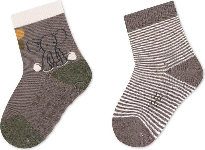 Produktbild Sterntaler Antirutsch-Socken Eddy 2er Set Grau Gr. 25/26 (2er Pack, 25 - 26)