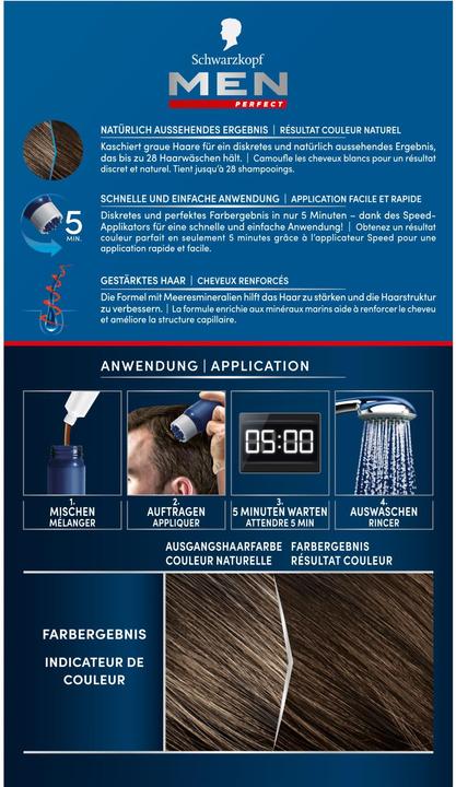 Produktbild Schwarzkopf Men Perfect Anti-Grau Tönungs-Gel (60 Natur Mittelbraun)