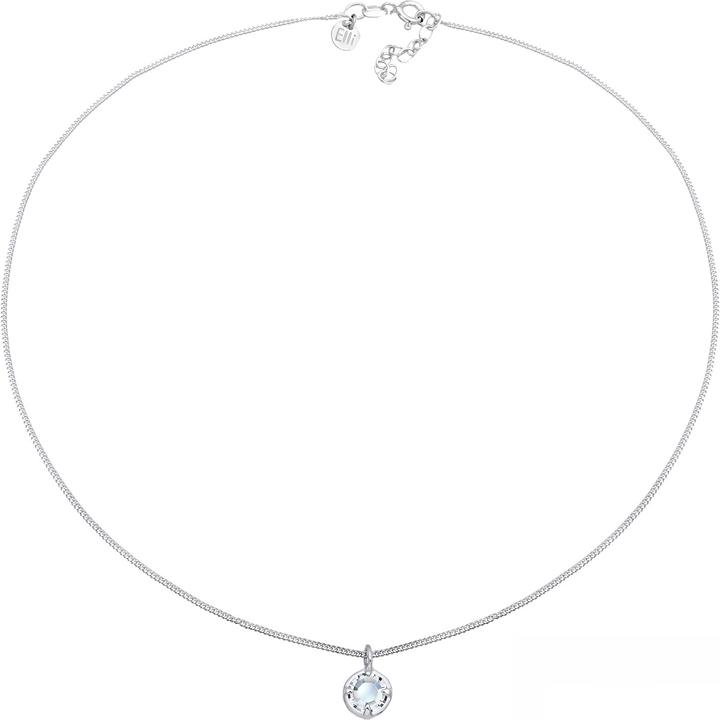 Elli Choker, Kristall Kette (925er Sterling Silber, Glaskristall, 36 cm)
