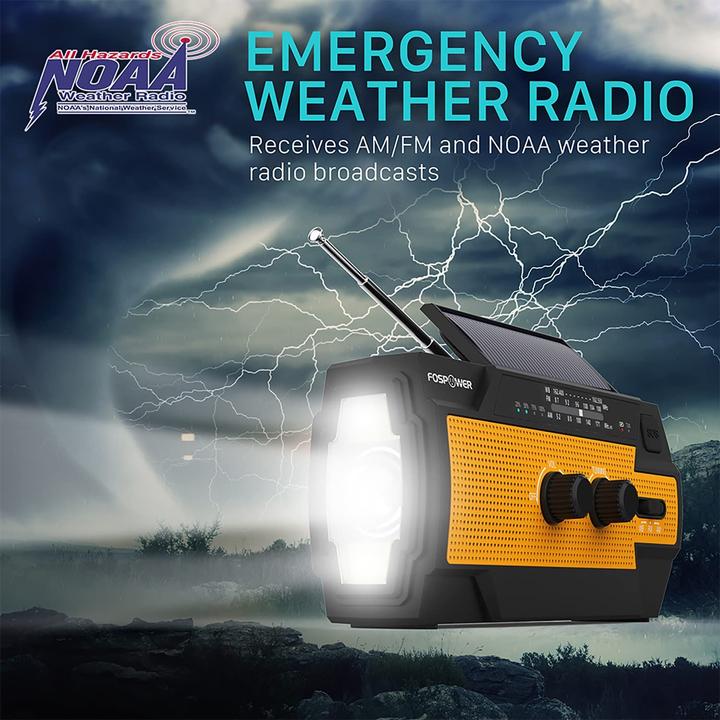 Image du produit FosPower Radio d'urgence à manivelle (AM, FM)