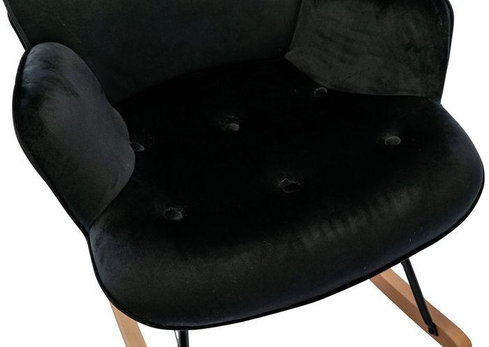 Image du produit CLP fauteuil à bascule Sanka velours, noir