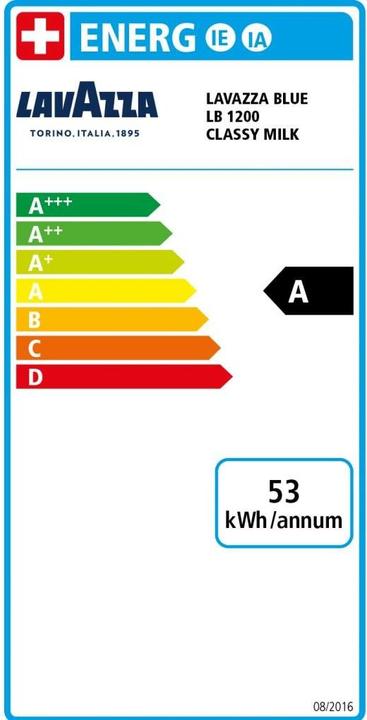 Energie-Label Lavazza Kapselmaschine Classy & Milk (Lavazza Blue)