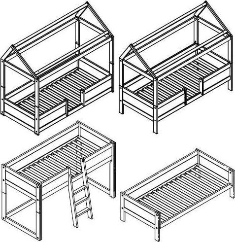 Produktbild Lifetime Kidsrooms Basisbett fuer 4 in 1 Version mit Deluxe Lattenrost (90 x 200 cm)