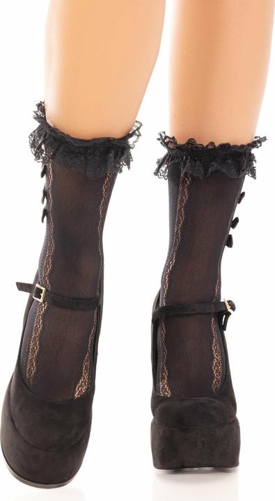 Actual product image Leg Avenue Socks With Frills Black (One size)