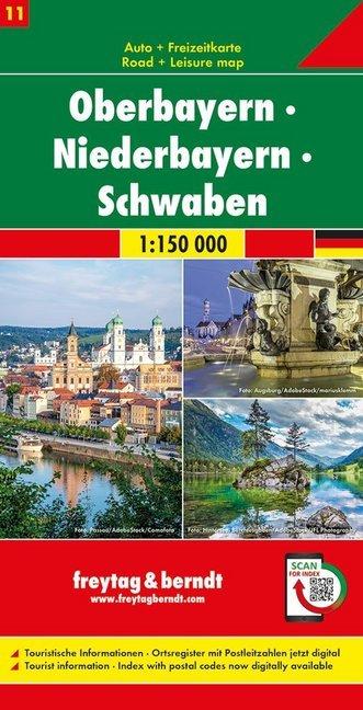 Actual product image freytag & berndt Car + Leisure Map Upper Bavaria - Lower Bavaria - Swabia, Car Map 1:150 000