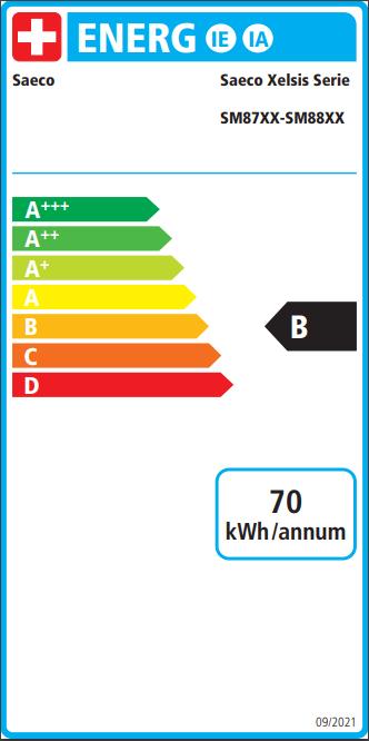 Energie-Label Saeco Xelsis Suprema SM8889/00 (CH-Stecker)