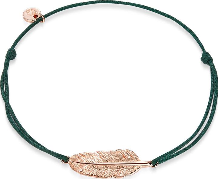 Glanzstücke München Damen Feder Sterling Silber roségold 15,0 - 22,0 cm, flexibel einstellbar - 8186 (22 cm, Baumwolle, 925er Silber)