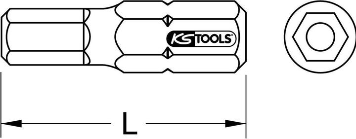Produktbild KS Tools 1/4 Bit Innensechskant mit Bohrung. 25mm. 3/16 9 (25mm)