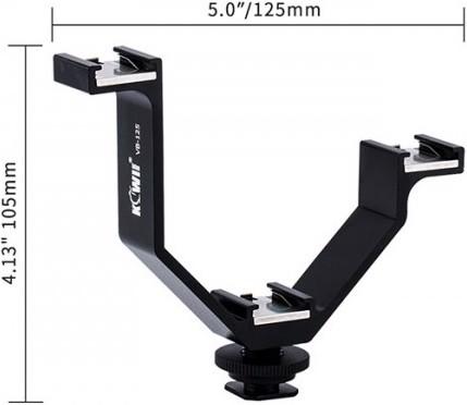 Produktbild JJC Triple Schuh v-bracket 125mm für Stativ oder Kamera (Blitzgerät Adapter)