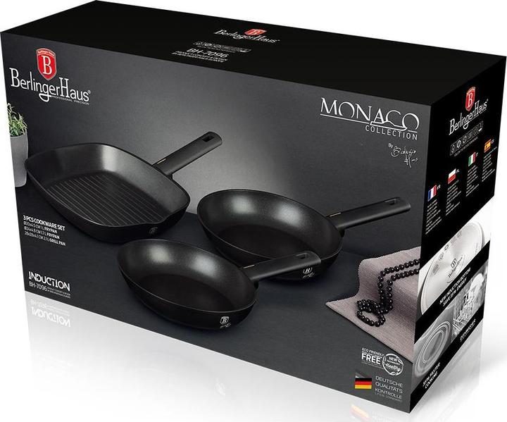 Produktbild BerlingerHaus Bratpfannen Set Ø 20/24/28cm Monaco Collection (28 cm, Pfannenset + Topfset, Aluminium)