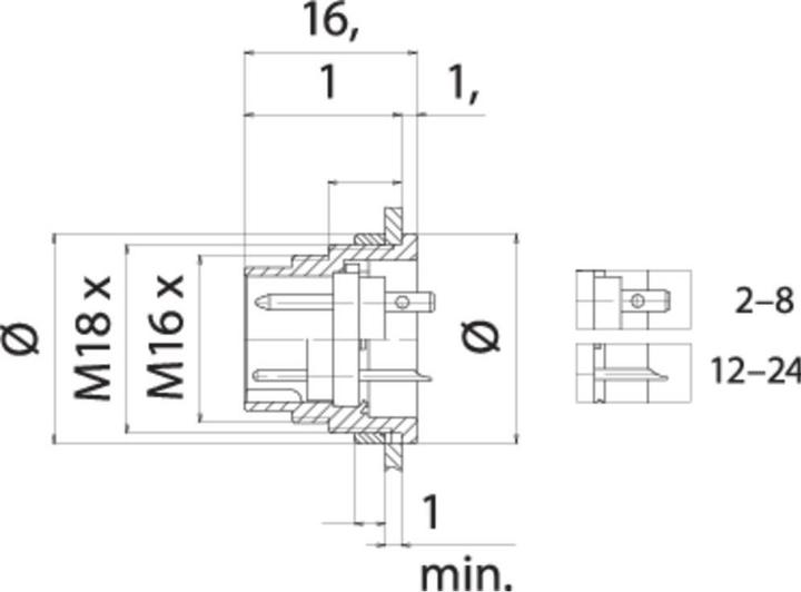 Actual product image Schubiger Binder 09 0473 782 08 Miniature circular connector Flange connector Total number of poles: