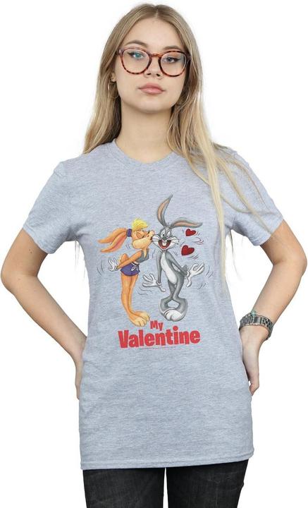 Actual product image Looney Tunes Womens/Ladies Bugs Bunny And Lola Valentine's Day Cotton Boyfriend T-Shirt (3XL)