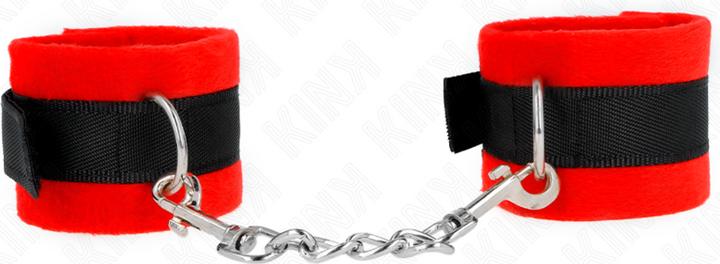 Actual product image Kink Beginner Fur Cuffs Black-Red 30 X 7 cm