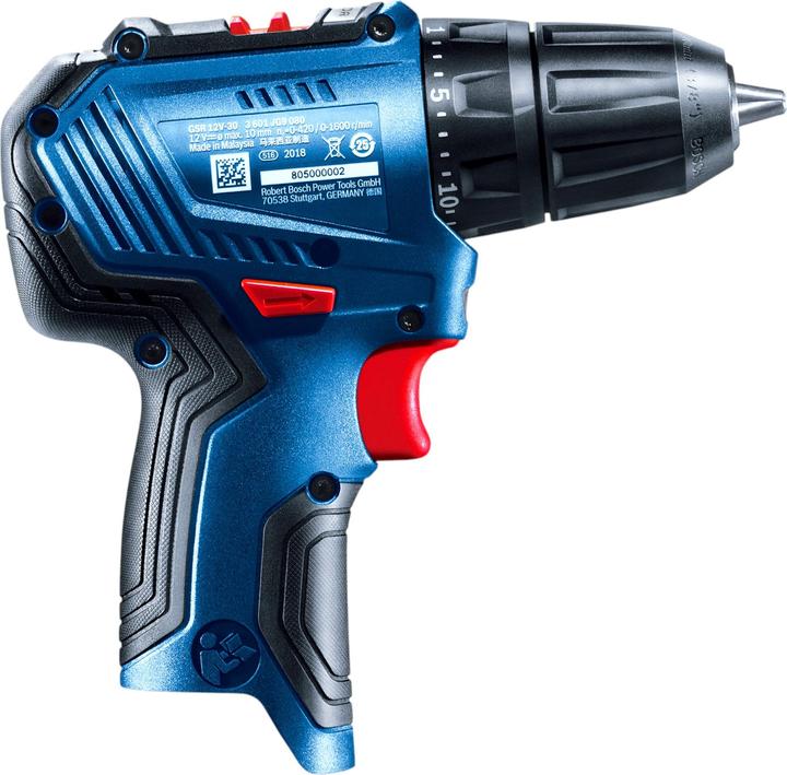 Image du produit Bosch Professional Bosch GSR 12V-30 Professional Akku Bohrschrauber 12 V 30 Nm Brushless + 1x Akku 6,0 Ah + Ladegerät (Fonctionnement sur batterie)