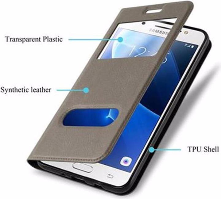 Actual product image Cadorabo Book with View double window cover (Samsung Galaxy J5 (2016))