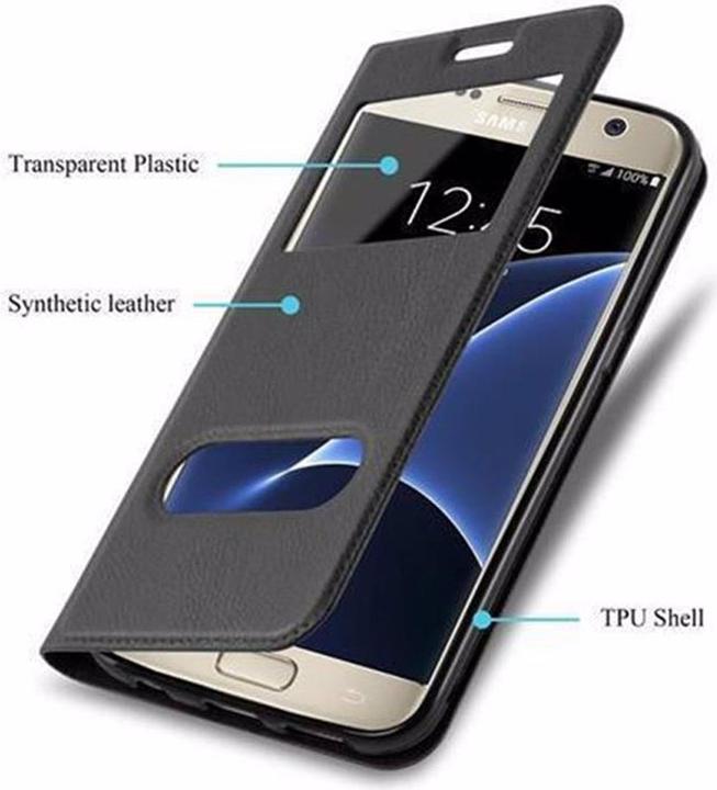 Produktbild Cadorabo Book mit View Doppelfenster Cover (Samsung Galaxy S7)