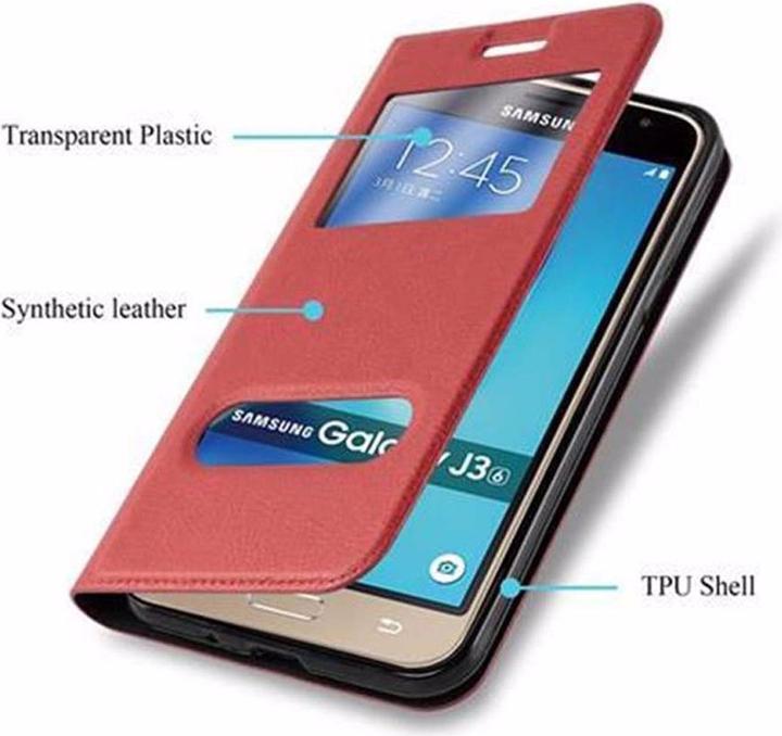 Produktbild Cadorabo Book mit View Doppelfenster Cover (Samsung Galaxy J3)