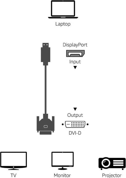 Produktbild Techly DisplayPort 1.2 auf DVI Kabel passiv (2 m, DVI, DisplayPort)