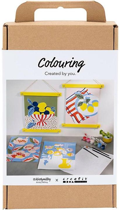 Actual product image Creativ Company Bastelfarbe Malen nach Zahlen mit Acrylfarben 4 Stück (Yellow, Multicoloured)