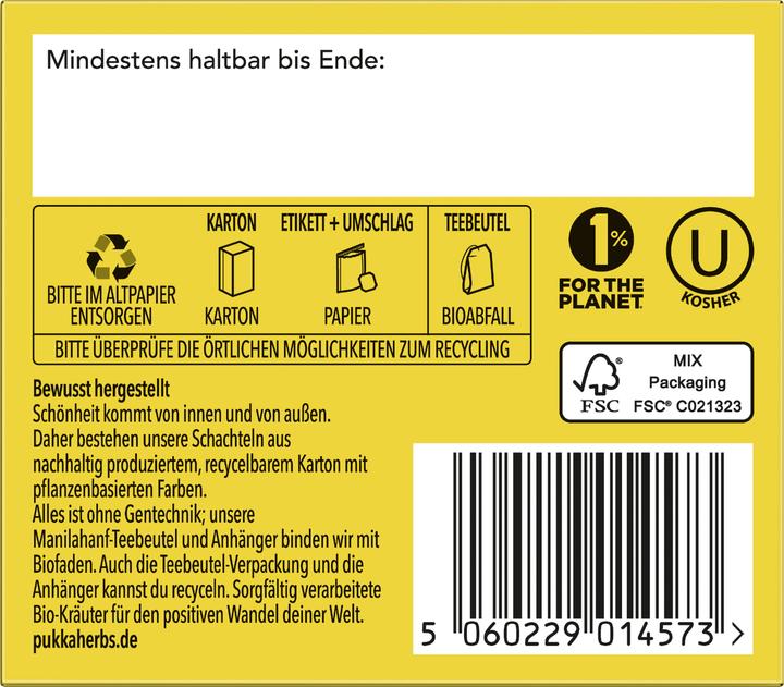 Nährwerte und Zutaten Pukka Goldene Kurkuma (36 g)