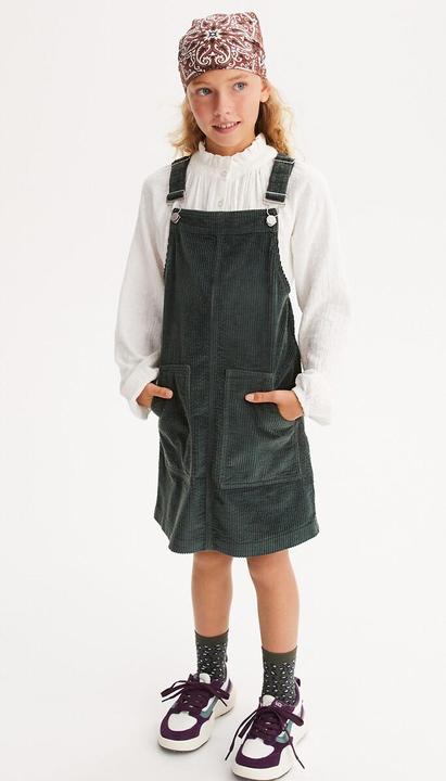 Actual product image La Redoute Collections Corduroy dungaree dress (128)