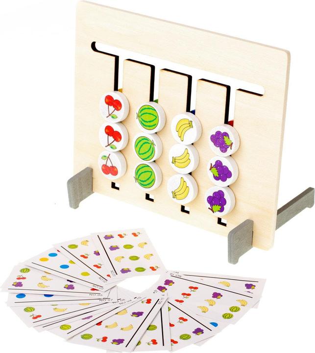 Ikonka Hölzernes Lernspielzeug Spiel Farben montessori Obst