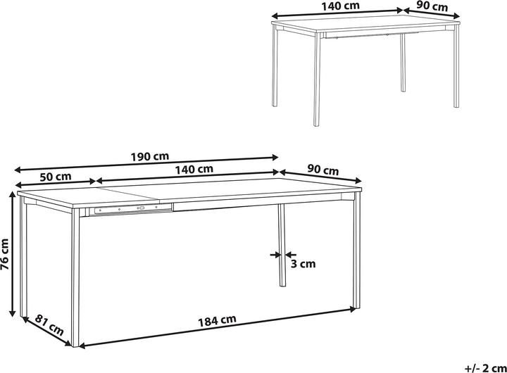Produktbild Beliani Avis (140 x 90 x 76 cm)