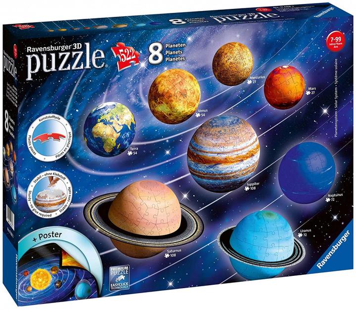 Actual product image Ravensburger 3D solar system (540 pieces)