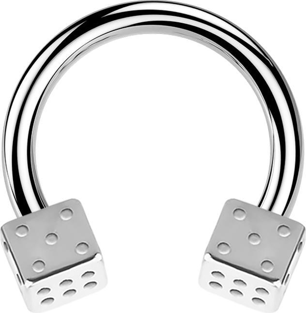 Image du produit Star Piercing Circular Barbell argent avec deux cubes (Acier chirurgical 316L, sans laiton)