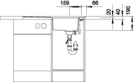 Actual product image Blanco AXIS III 45 S-IF (Top-mounted sink, 51 cm, 86 cm)