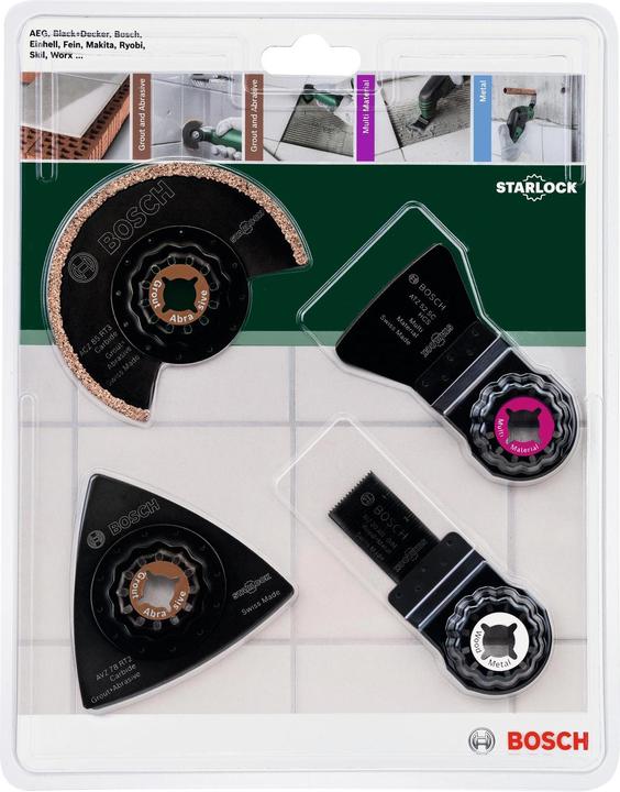 Actual product image Bosch Professional Zubehör Starlock tile set for multifunction tools, 4-piece, incl. accessories