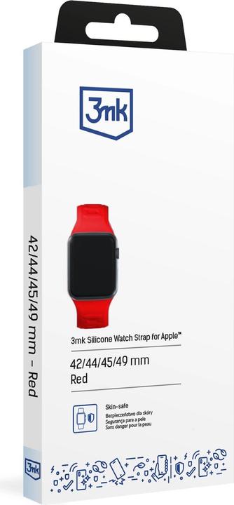 Produktbild 3MK Silicone Watch Strap czerwony/red dla Apple Watch 42/44/45/49mm (Silikon, Edelstahl)