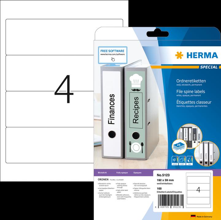 Produktbild HERMA Ordneretiketten A4
