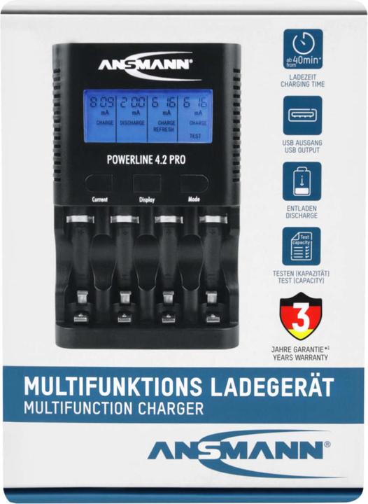 Immagine prodotto Ansmann Powerline 4.2 Pro (1 pz., HR03, Caricabatterie senza batteria)