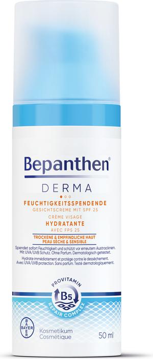 Produktbild Bepanthen Derma Feuchtigkeitsspendende Gesichtscreme mit SPF 25 (50 ml, 24h Creme, SPF 25)