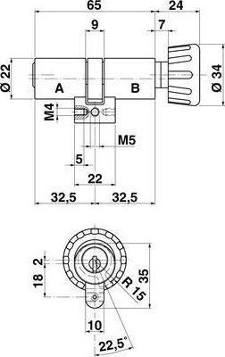 Actual product image Kaba Drehknopfzylinder (Profile cylinder)