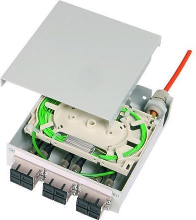 Actual product image Telegärtner 100022850 STX Carrier rail distributor 24xG50/125 OM4 12xLC - multimode fibre