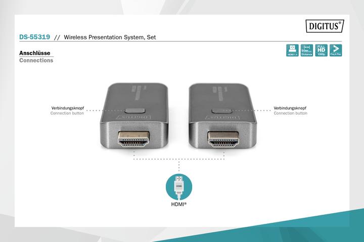 Produktbild Digitus Wireless Presentation System Set (50 m, HDCP)