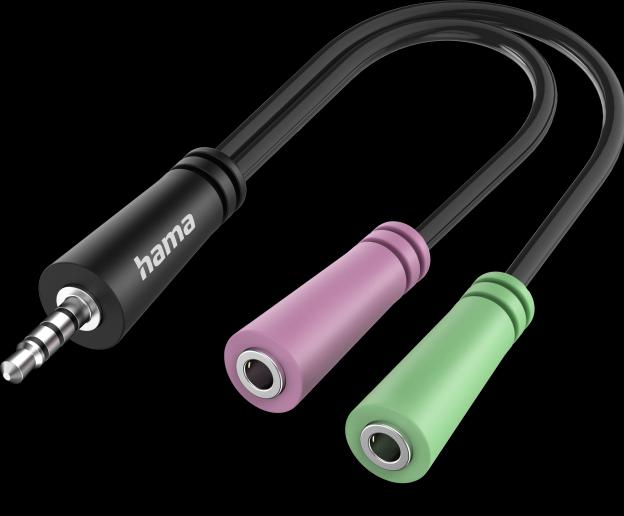 Immagine prodotto Hama Adattatore audio, spina jack 3,5 mm a 4 pin - 2x cuffie jack 3,5 mm