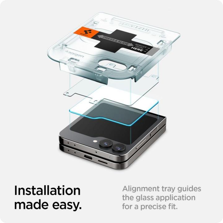 Image du produit Spigen EZ Fit Protecteur d'écran en verre trempé Clear Samsung Galaxy Z Flip 6 2-Pack (2 pièce(s), Samsung Galaxy Z Flip6)