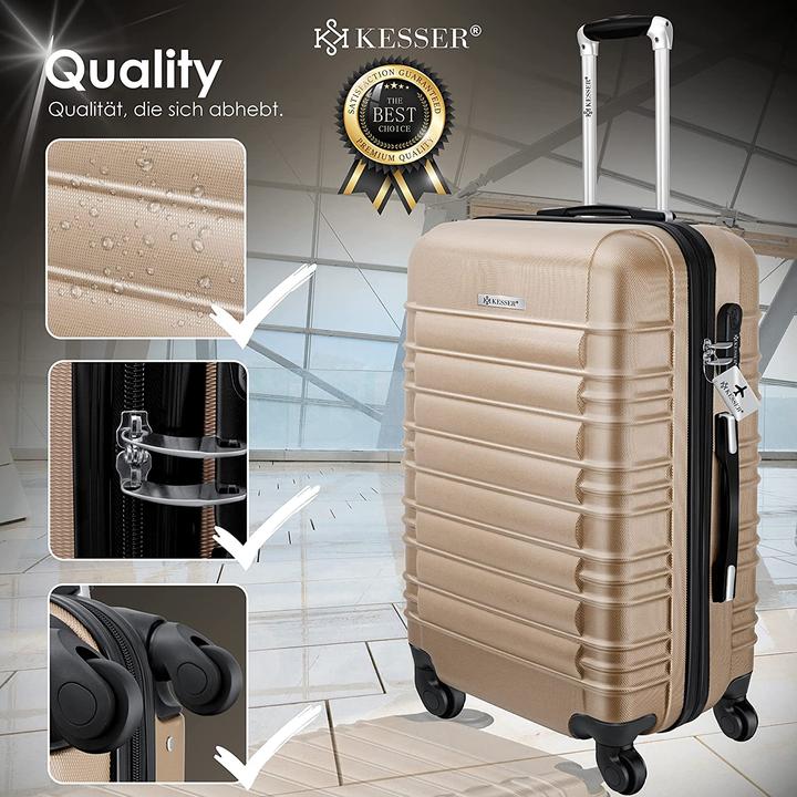 Produktbild Kesser Hartschalenkofferset, 4tlg., Champagne (120 l, Handgepäck (bis 50l), M (50 - 90l), L (90 - 115l), XL (ab 115l))